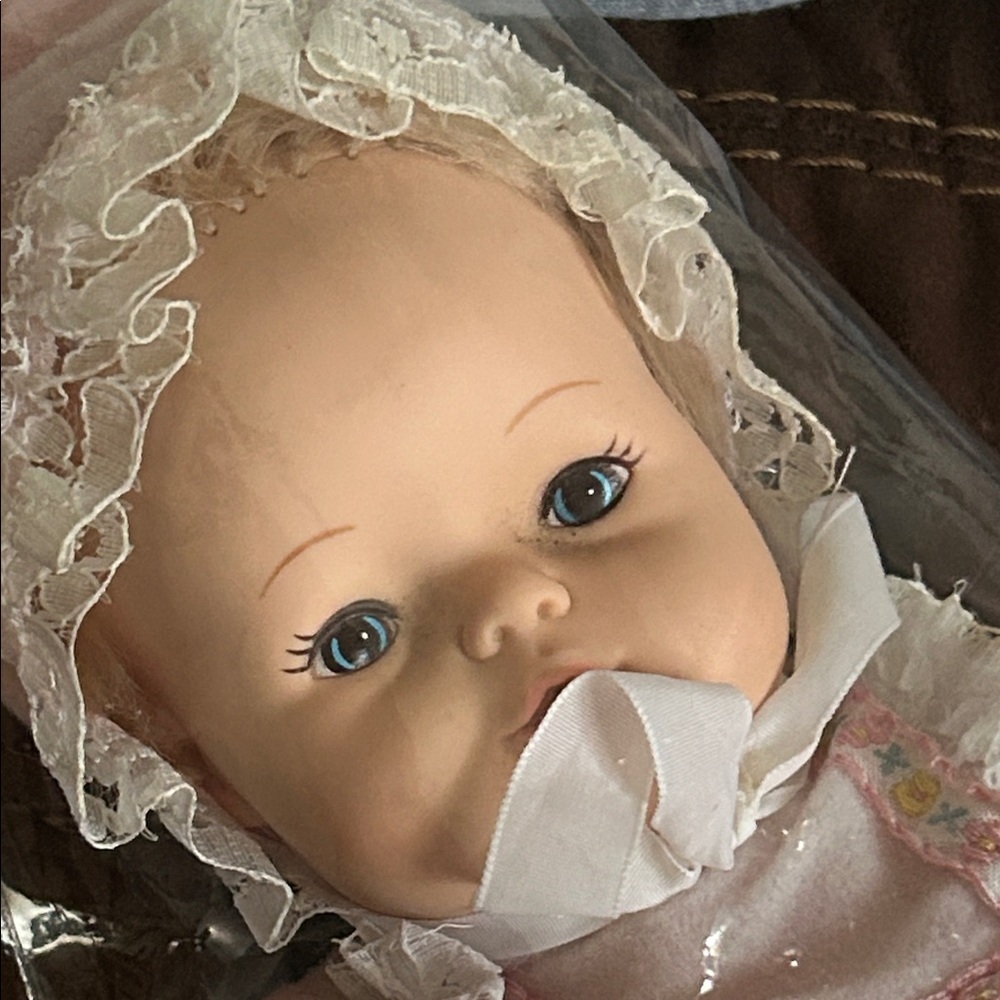 Vintage Doll with Lace Bonnet